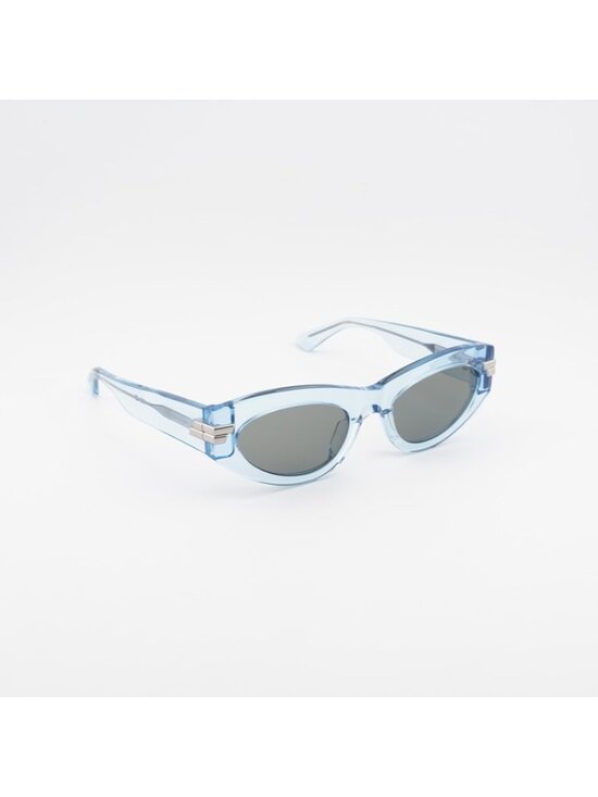 Bottega Veneta BV1189S 003 Sunglasses Blue Cat Eye Frame, Grey Lenses main image 5